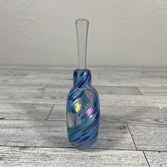 Nuance New Orleans Studio Art Glass Perfume Bottle Opalescent Stopper 1990s - Picture 6 of 8